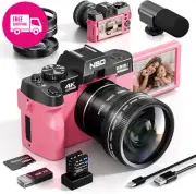 4K Digital Camera for Photography Vlogging, 16X Zoom, 48MP, Flip Screen