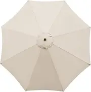XQZMD Parasol Replacement Cover, 2.7m/3m 6/8 Ribs UV Protection Replacement Canopy Cover, Parasol Canopy Umbrella Cover, Parasol Replacement Parts for Patio Garden, beige-3m/8ribs