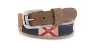 ZEP-PRO Alabama Vintage State Flag Ribbon Belt Crazy Horse Leather NWT