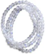 [Cora Pet] Bracelets,prayer beads, 6Mm Crystal Stone Bracelet Buddhist Ghost Stone/Moonstone/Strawberry Crystal/Citrine Prayer Beads Mala, Elastic Tibetan Buddhist Meditation Stone Necklace (Color : A)