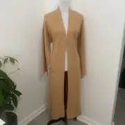 ASOS • Threadbare Longline Soft Camel Cardigan with Tie-belt and Pockets Sz 6NWT