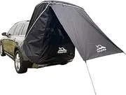 Hasika SUV Camping Tent Car Tailgate Shade Awning with Screen Net Midsize to Full Size SUV Van Waterproof 3000 MM UPF 50+ Black (Small)