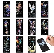 Scratch Off Bookmarks | Party Favor Scratch Off Paper Set of 12 | Bookmarks Craft Paper Art Sets for Kids Students Party Bag Fillers