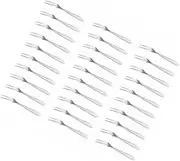 Amosfun 30 Pcs Stainless Steel Fruit Forks Appetizer Picks with Elegant Design for Home Parties Restaurants for Serving Fruits and Desserts