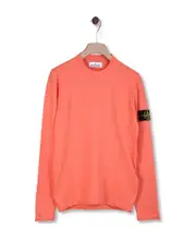 logo-patch knitted jumper S orange