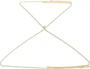 [Generic] Sexy Full Rhinestone Bra Body Chain Sexy Crystal Harness Chest Body Chain Jewelry Festival Rave Underwear Chain Summer Beach Necklace Chain Rhinestone Waist Chain Jewelry for Women