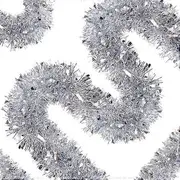 2024 26.2 Ft Christmas Tinsel Garland Xmas Party Metallic Tinsel Twist Garland Glitter Christmas Tree Hanging Wreath Decor for Staircase Railing Banis