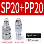2Pcs Pneumatic Fitting C Type High Pressure Coupling 8mm Barb Air Hose Connector