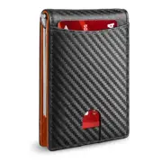 Mens Super Thin Wallet Smart RFID Blocking Slim Money Clip ID Credit Card Holder