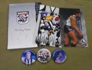 #FF. THREE COLLINGWOOD MAGPIES AFL ITEMS and THREE BADGES