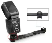 Dual Flash Camera Mount Bracket Holder Tripod Light Stand 2x 1/4" Screw Hot Shoe
