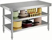 GUAWJRZDP Stainless Steel Kitchen Worktop, Steel Prep Table, Food Prep Worktable, Heavy Duty Prep Worktable with Adjustable Feet, for Food Prep in Commercial and Home Kitchens(L70xW60cm/27.5x23.6in)