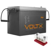 1* VoltX 12V 190Ah Lithium Battery LiFePO4 1* 4 GANG 300A M8 Bus Bar 12V Red