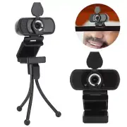 2MP 1080P Webcam USB Camera Microphone Tripod 30FPS Automatic Shutter for Laptop