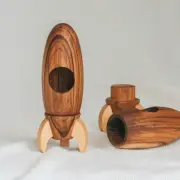 Wooden Spaceship Rocket Model Toy - Miniature Wooden Christmas Toys For Children