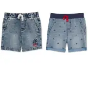 2 Wonder Nation Toddler Boy’s or Girl’s Americana Graphic Denim Shorts