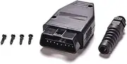 Baceyong 16 Pin OBDII Male Connector Plug Kit with Plug and Screws, Car OBD2 Connector Adapter PCB Diagnostic Tool, Black