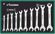 10pcs Ultra-Thin Double Open End Wrench Tool Set,Chrome Vanadium Steel,Slim Spanner Set for Automotive & Plumbing&Bike