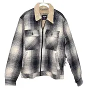 Billabong Mens Barlow Sherpa Lined Jacket Size Medium NEW Multicolor Plaid