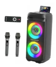 Karaoke Machine with 2 Wireless Microphone for Adults, Portable Bluetooth