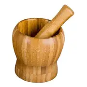 Bamboo Mortar & Pestle Hand Grinder/Chopper, For Garlic Press, Coffee Grinder,