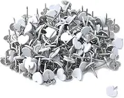 Crapyt 200pcs Thumb Tacks Heart-Shaped White Push Pin L13mm/0.51" Decor 11mm/0.43" Nailhead Flat for Notice Board/Foam Board/Wood Board School Classroom Student Teacher Ornament