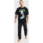 Mens Black Bart Simpson License Loungewear Set