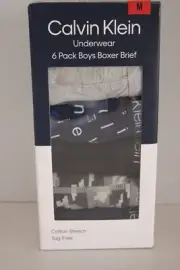 CALVIN KLEIN Boys 6 Pack Boxer Brief size M