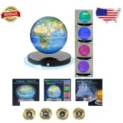 Floating Globe with LED - Educational 360° Rotating World Map for Home & Office