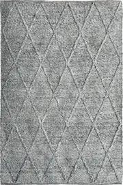 Diamond Spotted Grey Wool Rug