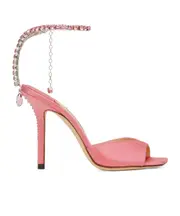 Jimmy Choo Saeda 100 Embellished Heeled Sandals 36,35.5,34.5 Pink