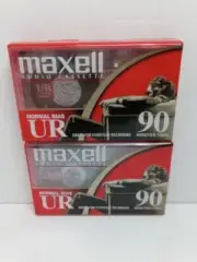 2 Vintage Maxell UR90 Audio Cassette Tapes New and sealed