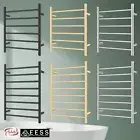 ACA Silver/Black/Gold Round Aluminum Electric Heated Towel Rack Ladder 6/8 Bars