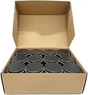 Plmvhpb Candle Tins, 24 Piece, 4 Oz Metal Candle Containers for Making Candles, Arts & Crafts, Dry Storage,Black