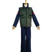Naruto Anime Hatake Kakashi Cosplay Costume Halloween Men Vest Jacket Long Sleeve Top Trousers Set Party Fancy Dress Up Outfit -NMAOV XL