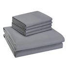 HotelStyle 800 Thread Count Cotton Rich Sateen Bed Sheet Set Full Silver 6 Piece