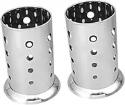 CONGARTENO 2 Pcs Stainless Steel Chopsticks Holder Round Hole Utensil Organizer with Widen Base for Forks Spoons and Cutlery Drying Rack Rustproof and Kitchen Storage