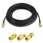 Bingfu RF coaxial SMA Male to SMA Female Bulkhead RG174 15ft Cable 3pcs RF Coax SMA Adapter Kit for SDR Equipment Antenna Ham Radio 3G 4G LTE Antenna ADS-B GPS and etc