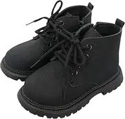 [KEOYA] Toddler Boys Girls Lace Up Hiking Outdoor Boots PU Leather Casual Walking Work Ankle Shoes with Side Zipper
