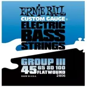 Ernie Ball 2806 Flat Wound Group 3 Electric Bass Guitar Strings 45-100 PO2086