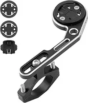 Bicycle Computer Mount Adjustable Out Front Bike Handlebar Mount Holder with Camera Adapter Light Holder for for Bryton for Cateye Black & Blue