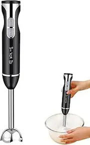 1/2 Hand Blender - Food Blender Immersion Hand Mixer | Powerful Mixer Grinder, Stick Mixer Hand Held Blender with Easy Control Grip, Portable Food Processor for Smoothies