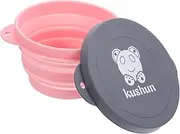 MAGICLULU Feeding Bowl Silicone Dog Bowl Outdoor Dog Bowl Silicone Folding Bowl Foldable Dog Bowl Silicone Feeding Bowl Portable Folding Bowl with Cover Travel Backpack Pink