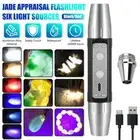 White Yellow BLUE LED Flashlight 365/395nm UV Light Blacklight Inspect Torch USB