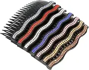MERRYHAPY Elegant Double Row Comb Clip on Bangs Hair Clip for Women Girls Wedding Bridal Hair Accessories Random Color
