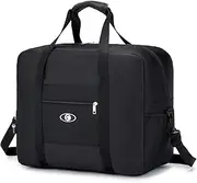 [BAGROUPS] Foldable Bag for Airplane Travel Bag Women & Men EasyJet Hand Luggage 45 x 36 x 20 cm, Weekender Bag, Hospital Bag, Sports Bag, Black Bear, 45x30x20cm