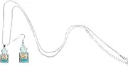 [NIYANGLE] Glow Dark Wishing Bottle Necklace Earring Set Women's Jewelry for Party Wedding Decor