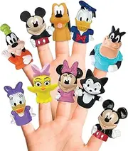 Disney Mickey & Friends 10-Piece Finger Puppet Set - Party Favors, Educational Story Time, Floating Pool & Beach Toys