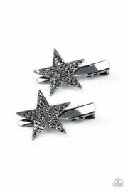 Paparazzi Hair Clip - Give Me a Head-STARt - Black- Sparkly Stars