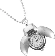 [ANDRESLAD] Unique Pocket Watch Metal Decorative Quartz Chain Watch Exquisite Beetle Shape